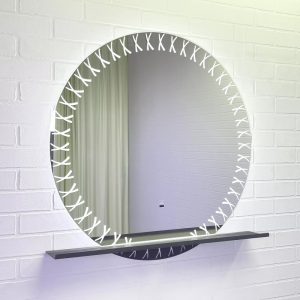 Зеркало Comforty Арзамас 80 LED-подсветка, бесконтактный сенсор, полка Графит 00-00014152CF