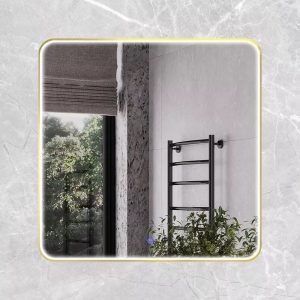 Зеркало Comforty Сириус 80 с подсветкой теплый свет, сенсор Золото матовое 00-00014195СF