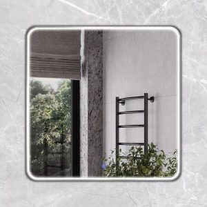 Зеркало Comforty Сириус 80 с подсветкой холодный свет, сенсор Серебряный матовый 00-00014196СF