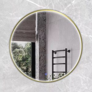 Зеркало Comforty Вега 75 с подсветкой, теплый свет, сенсор Золото матовое 00-00014198CF