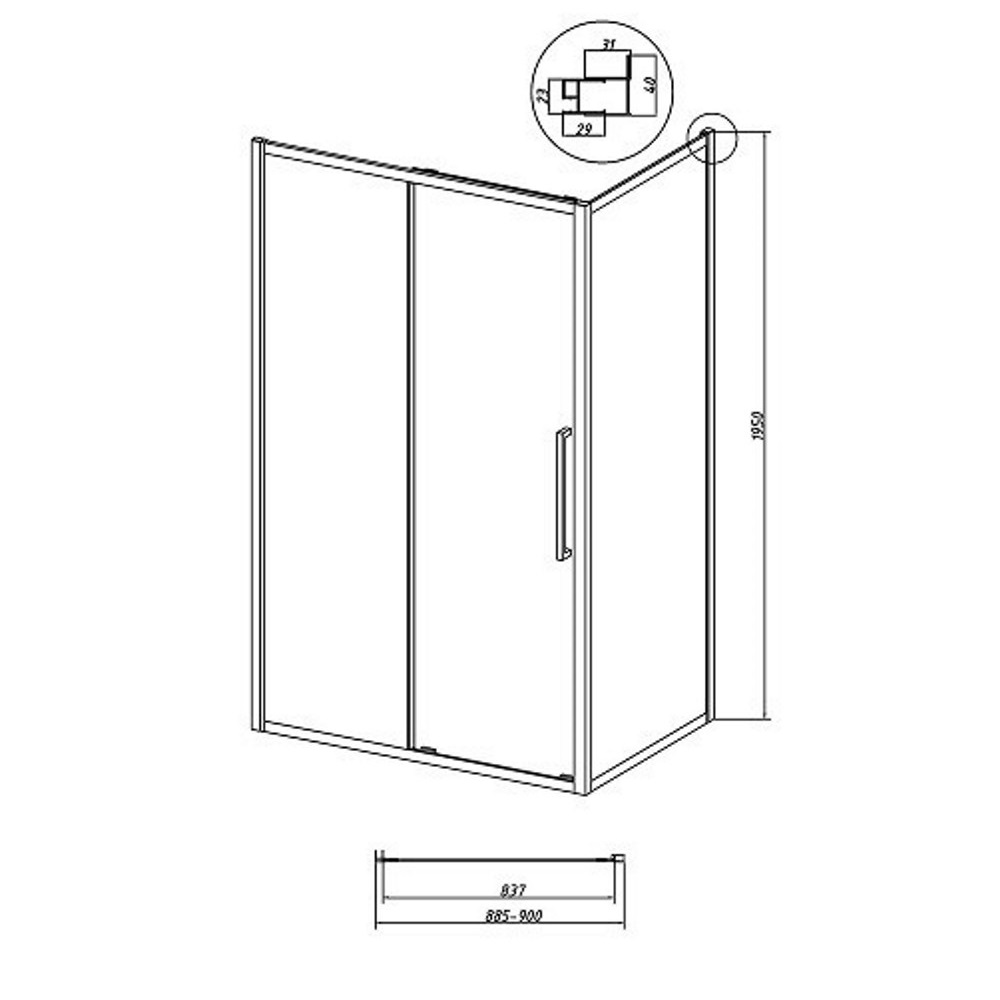 Душевая стенка Grossman Cosmo 100 Хром / Шиншила 200.K33.02.100.10.02 Душевая стенка Grossman Cosmo 100 Хром / Шиншила 200.K33.02.100.10.02 — изображение 5