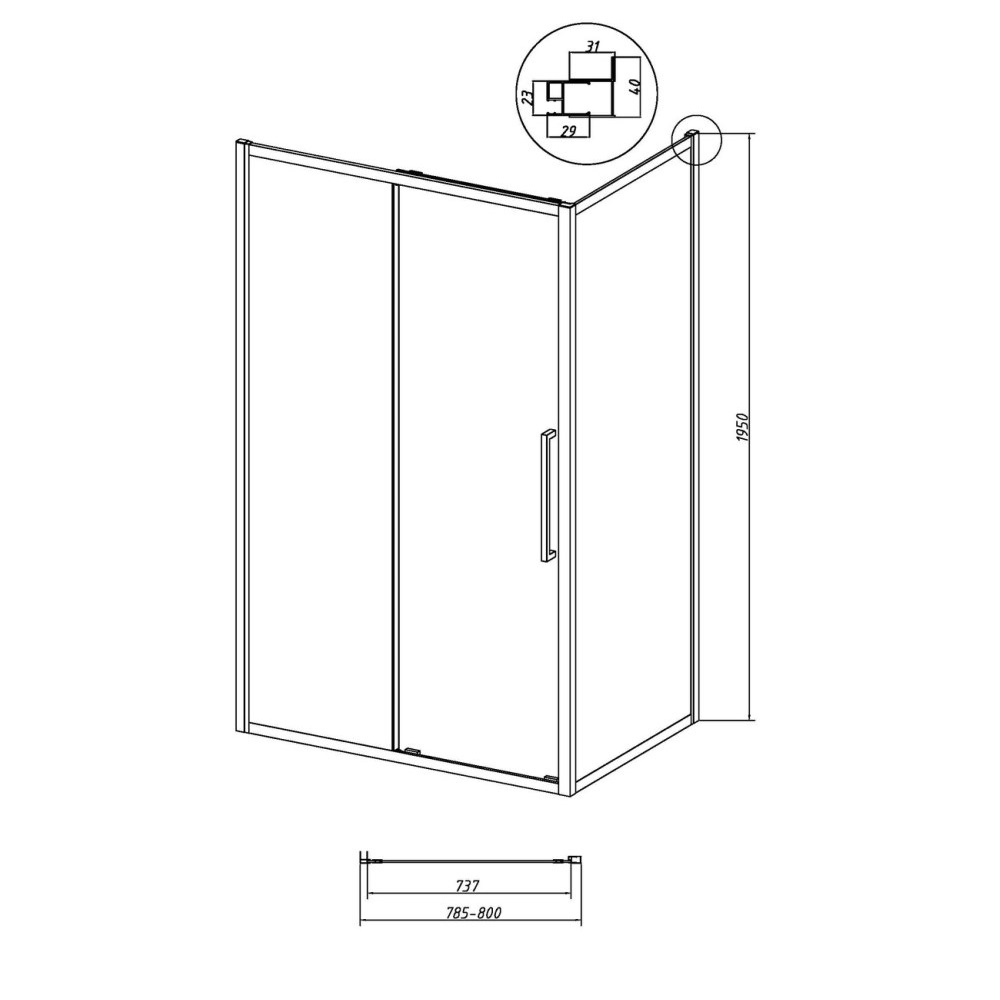 Душевая стенка Grossman Cosmo 80 Графит / Прозрачное 200.K33.02.80.42.00 Душевая стенка Grossman Cosmo 80 Графит / Прозрачное 200.K33.02.80.42.00 — изображение 5