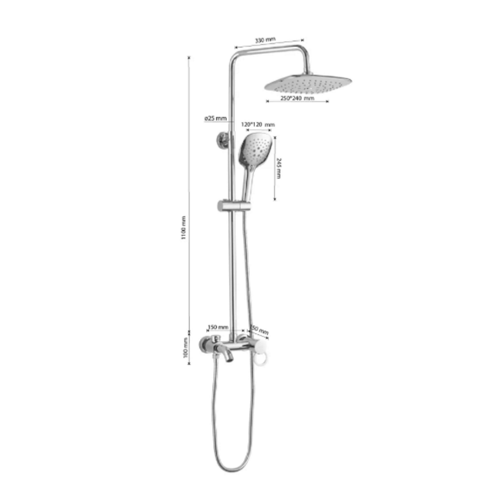 Душевая система Санакс с изливом Хром глянцевый 3074 Душевая система Санакс с изливом Хром глянцевый 3074 — изображение 4