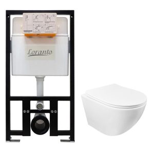 Инсталляция Loranto Prestige с унитазом Azario Grado Белый глянцевый 4551+AZ-0046 SP