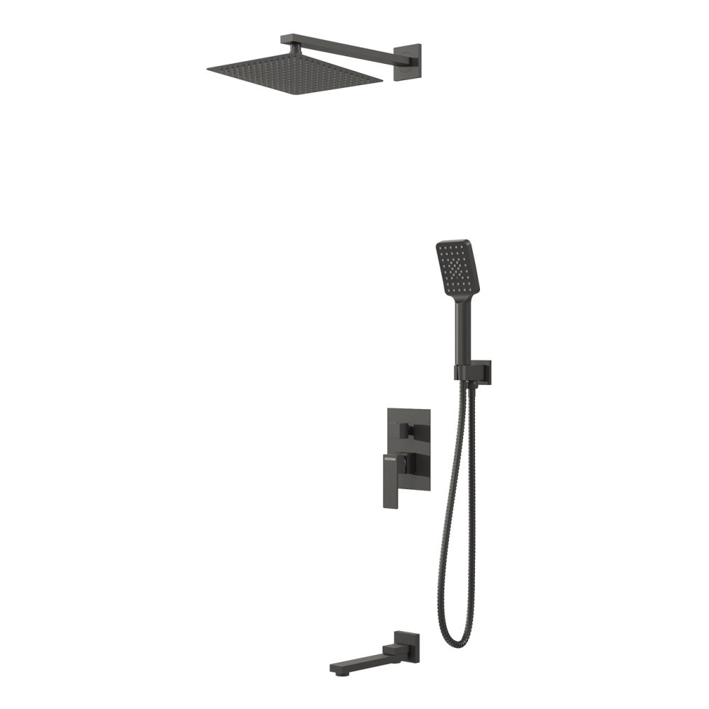 Душевая встройка Grossman Style с изливом Черный матовый 501.K35.05.210 Душевая встройка Grossman Style с изливом Черный матовый 501.K35.05.210