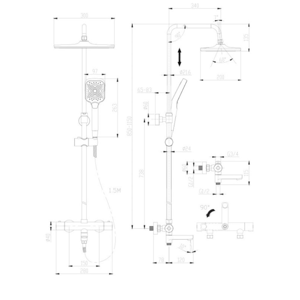 Душевая система Cersanit Vivo с изливом Хром глянцевый 64530 Душевая система Cersanit Vivo с изливом Хром глянцевый 64530 — изображение 4