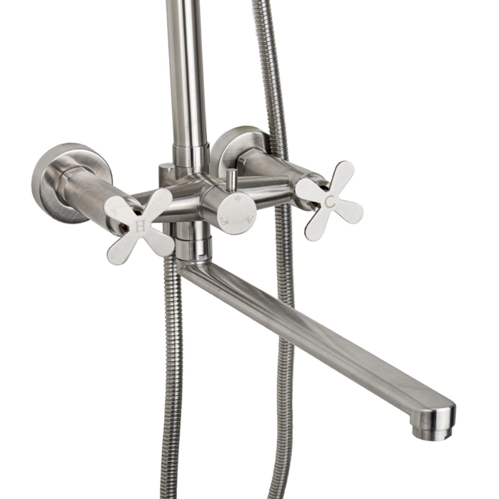 Душевая система Санакс Brimix с изливом Сатин 9338 Душевая система Санакс Brimix с изливом Сатин 9338 — изображение 2