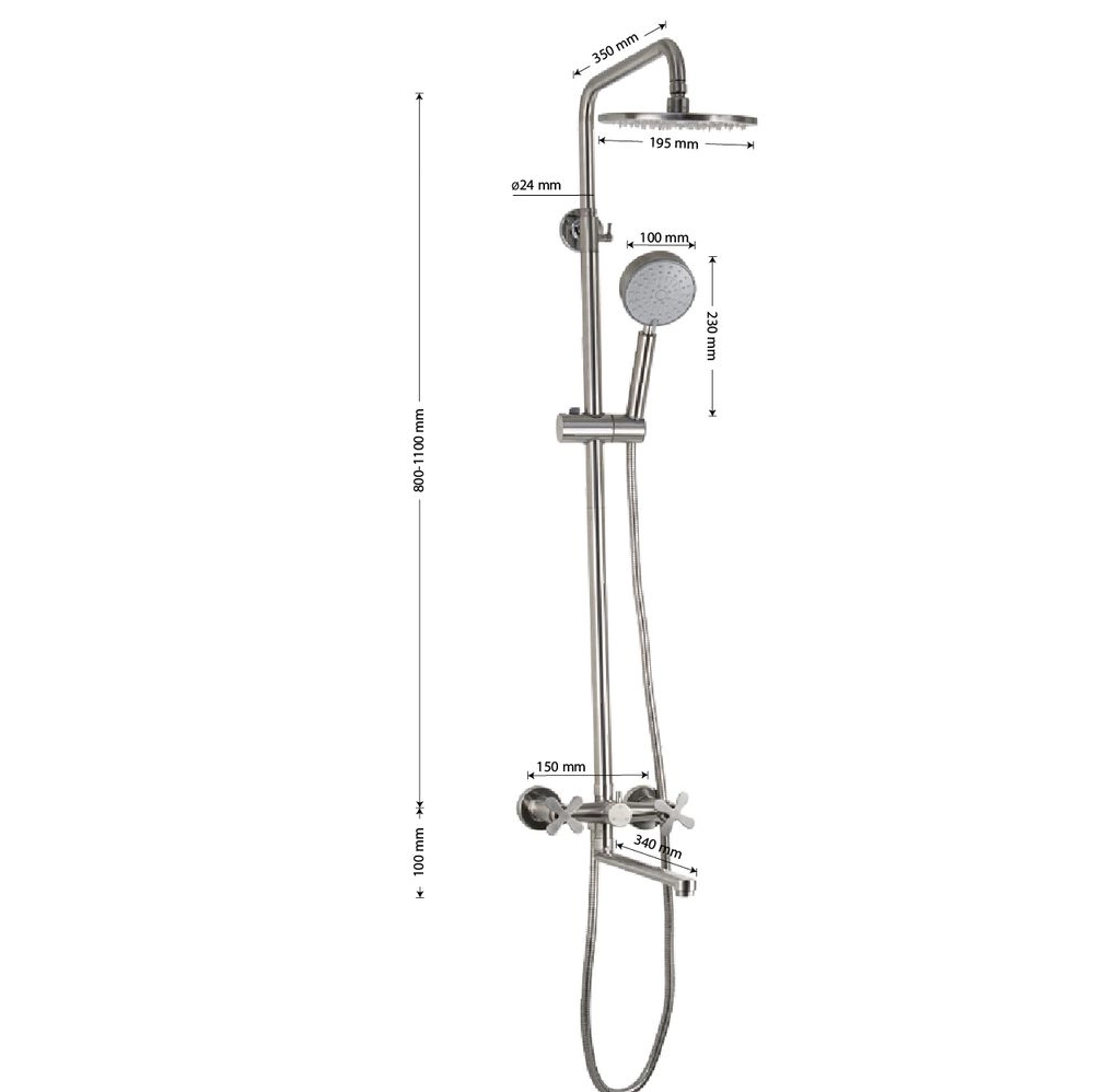 Душевая система Санакс Brimix с изливом Сатин 9338 Душевая система Санакс Brimix с изливом Сатин 9338 — изображение 5