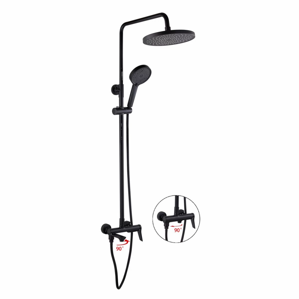 Душевая система Savol с изливом Черный матовый A2486-7 Душевая система Savol с изливом Черный матовый A2486-7