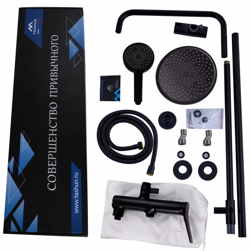 Душевая система Savol с изливом Черный матовый A2486-7 Душевая система Savol с изливом Черный матовый A2486-7 — изображение 2