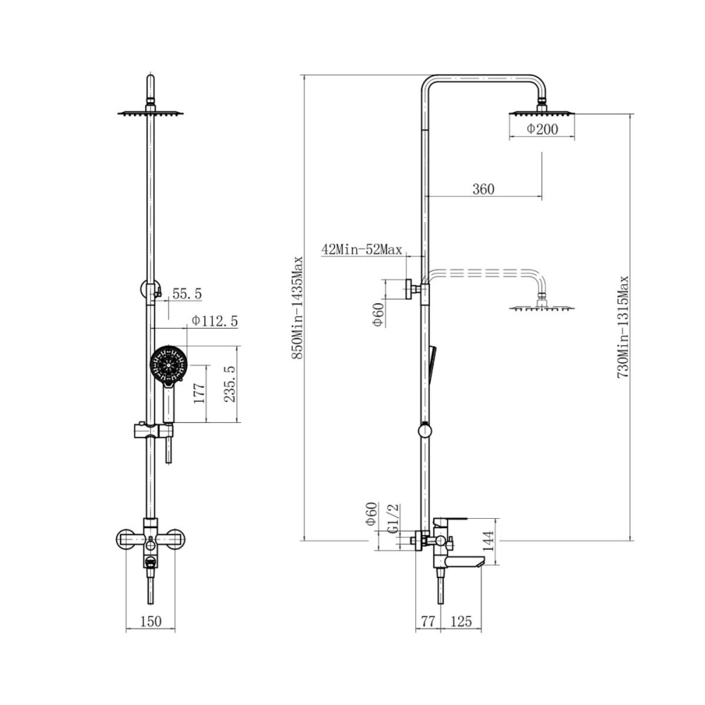 Душевая система Fashun A52 с изливом Сатин A52401N-1 Душевая система Fashun A52 с изливом Сатин A52401N-1 — изображение 4