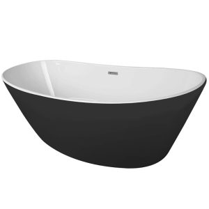 Ванна акриловая Azario Easton 180х82 в комплекте с сифоном и металлической рамой Белый / Черный AZ-1337B