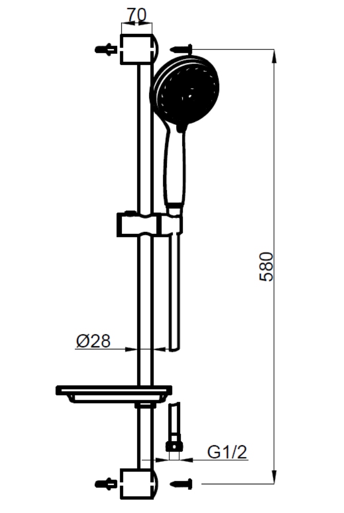 Душевой гарнитур Azario Esta Хром глянцевый AZ-15752010 Душевой гарнитур Azario Esta Хром глянцевый AZ-15752010 — изображение 4