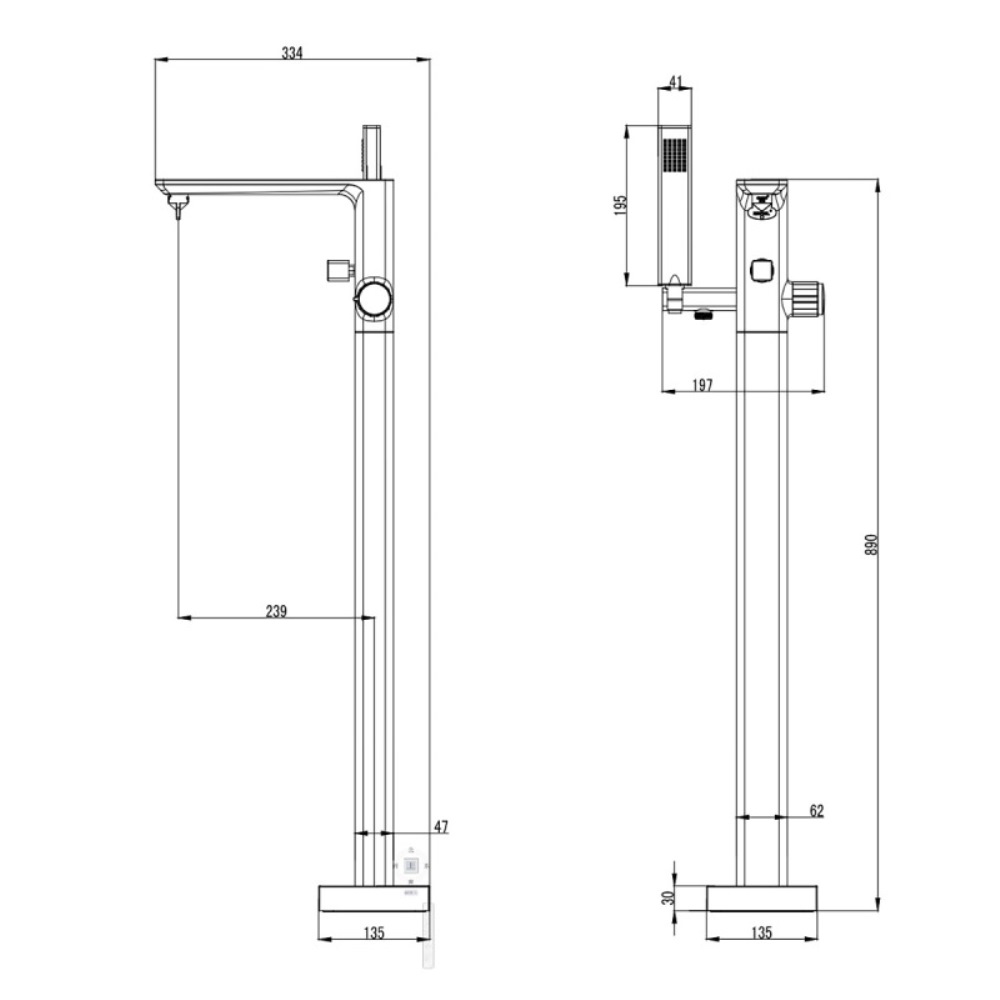 Смеситель напольный Azario Piano Хром глянцевый AZ-208260AB5C-0308A Смеситель напольный Azario Piano Хром глянцевый AZ-208260AB5C-0308A — изображение 2