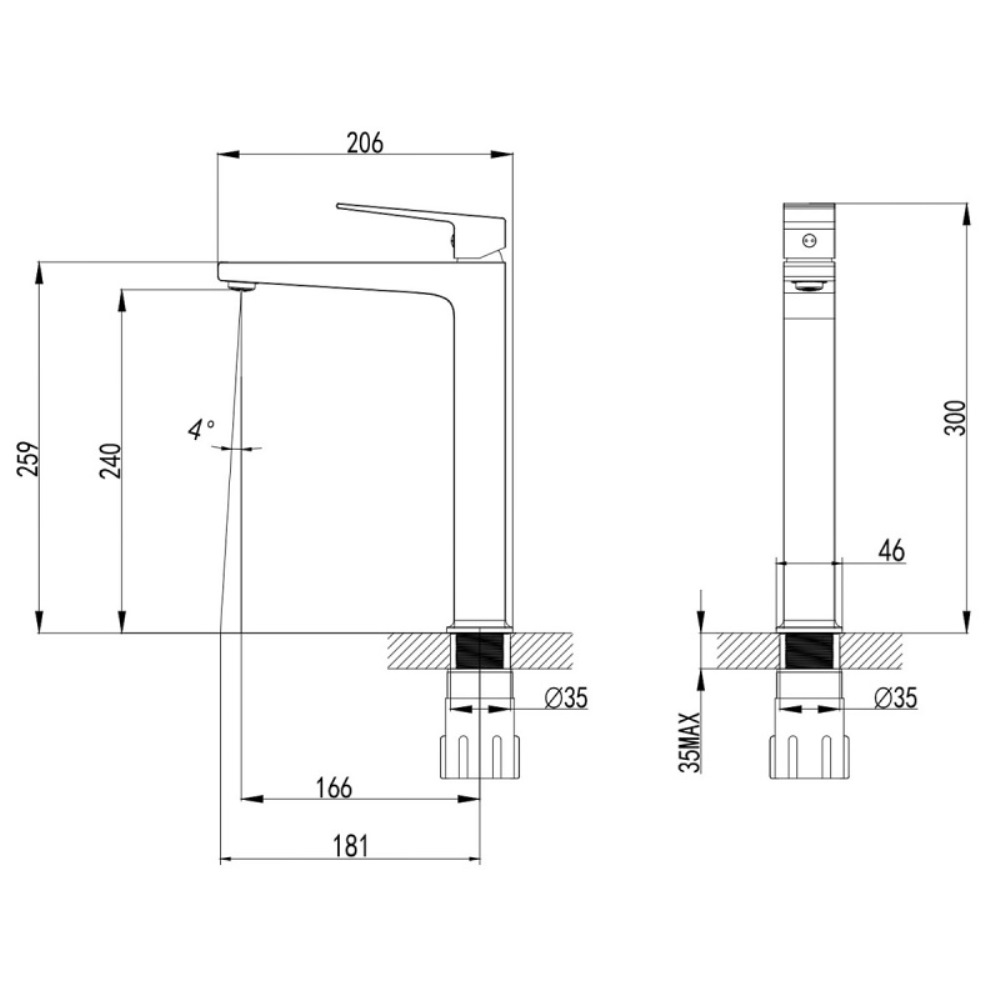 Смеситель для раковины Azario Eddie Хром глянцевый AZ-VBH168U07C Смеситель для раковины Azario Eddie Хром глянцевый AZ-VBH168U07C — изображение 2
