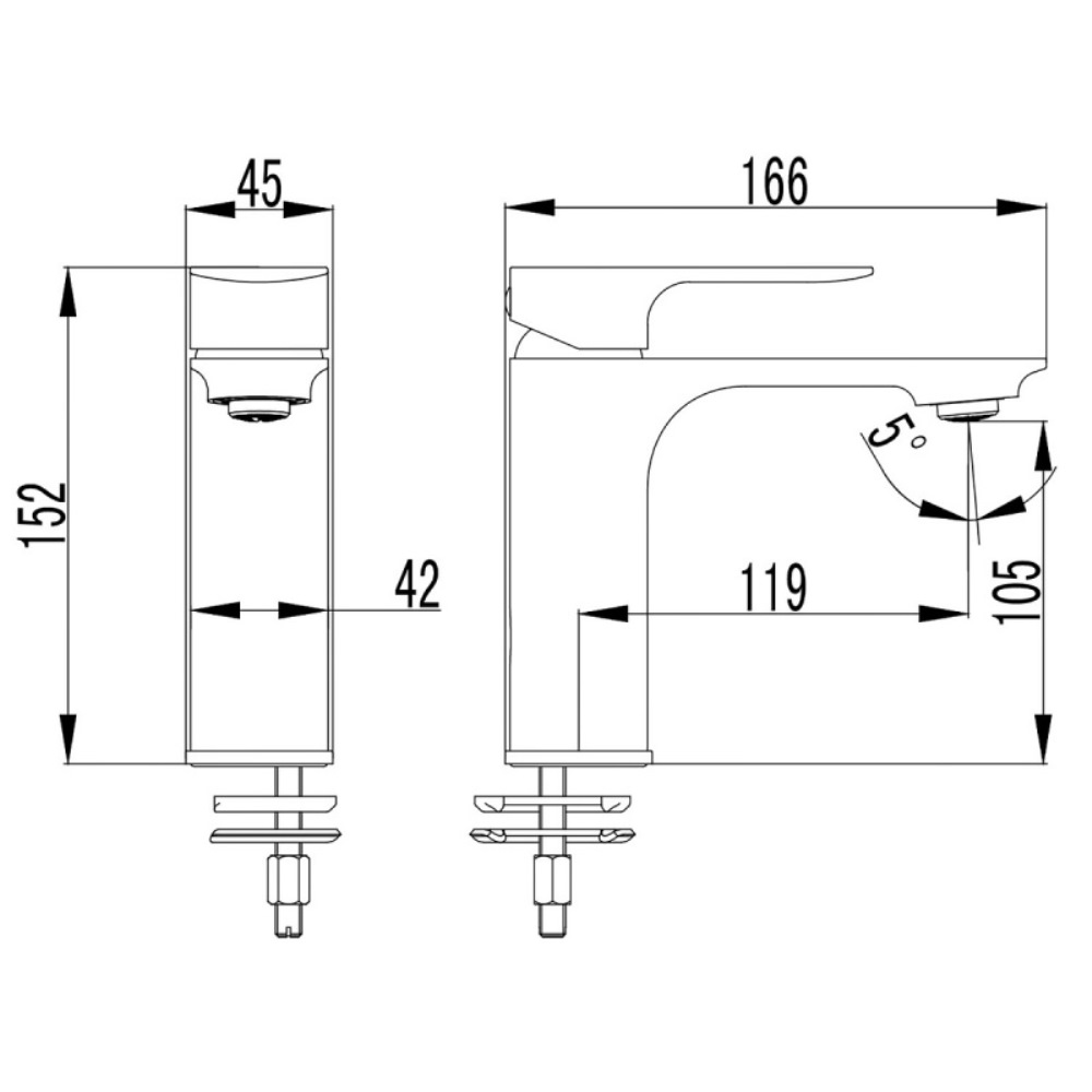 Смеситель для раковины Azario Asher Хром глянцевый AZ-VNN168311C Смеситель для раковины Azario Asher Хром глянцевый AZ-VNN168311C — изображение 2