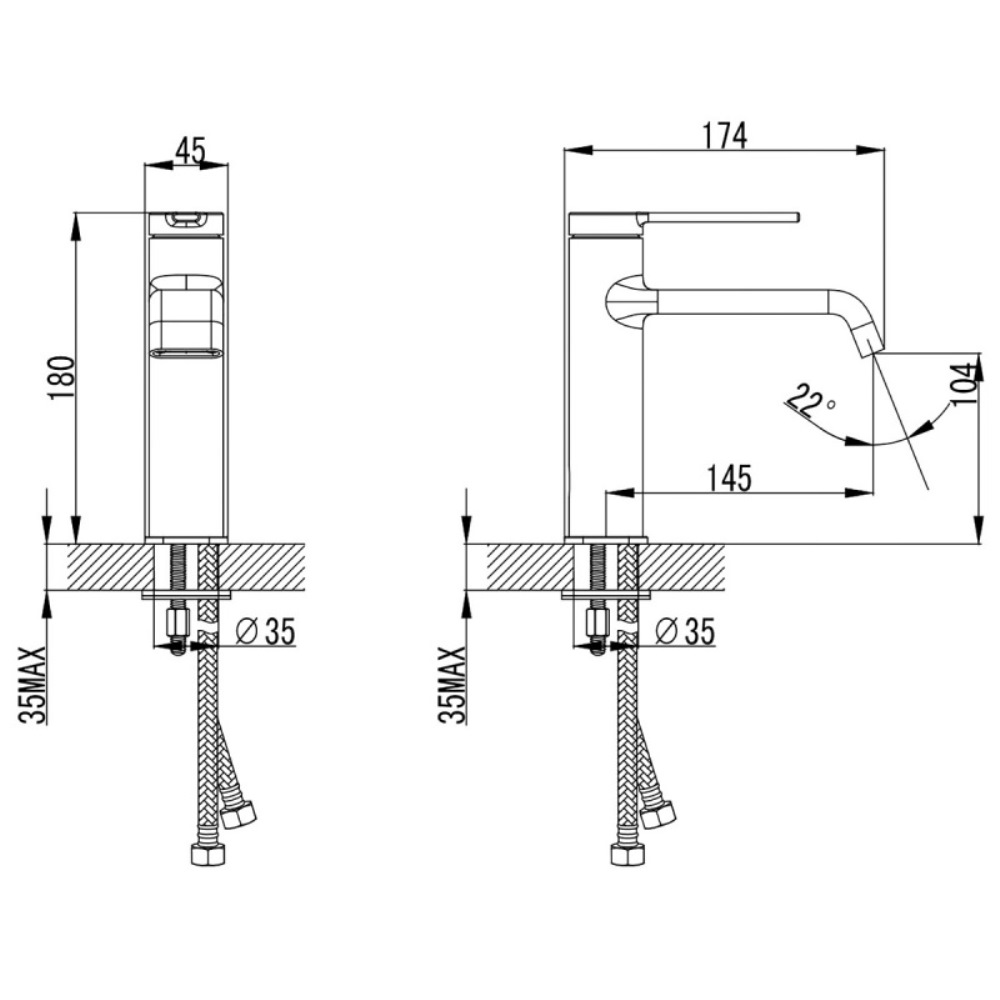 Смеситель для раковины Azario Vincente Черный матовый AZ-VPV168326PA Смеситель для раковины Azario Vincente Черный матовый AZ-VPV168326PA — изображение 2