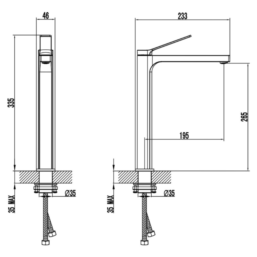 Смеситель для раковины Azario Vise Графит AZ-VQQ168R30AJ Смеситель для раковины Azario Vise Графит AZ-VQQ168R30AJ — изображение 2