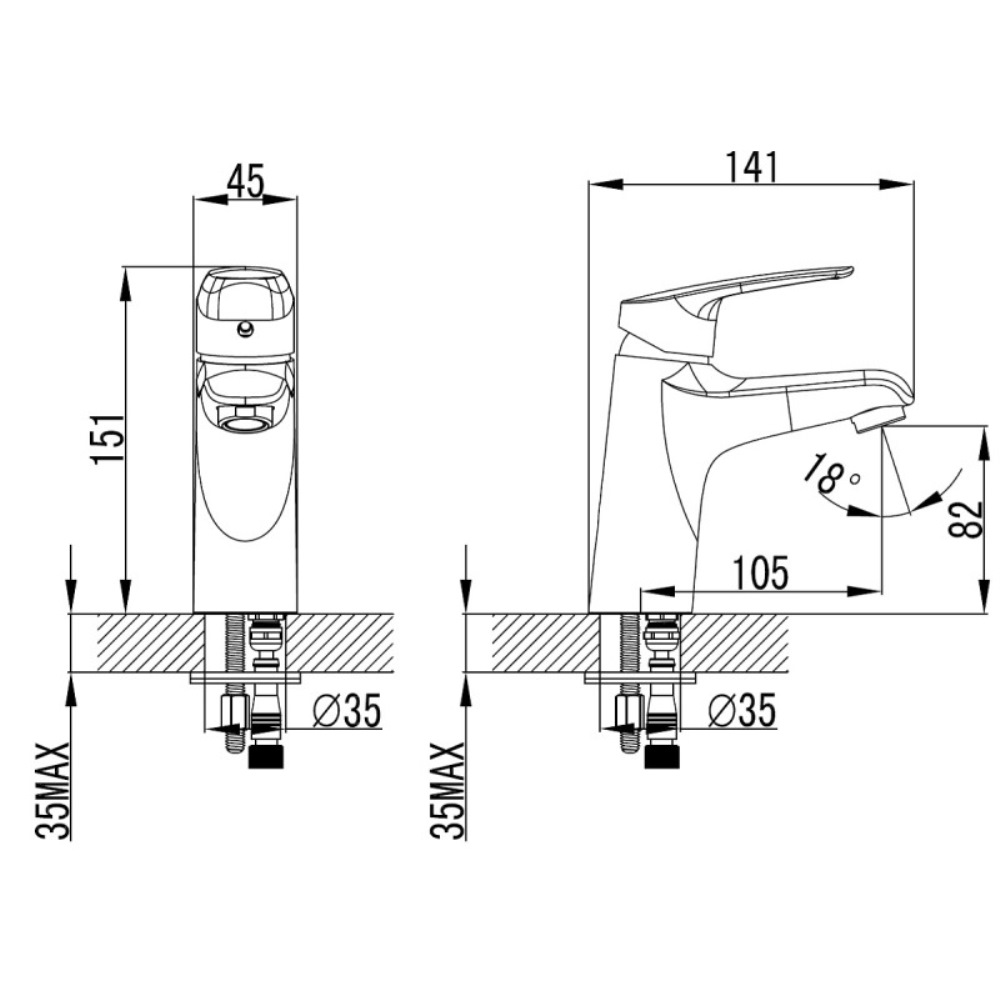Смеситель для раковины Azario Tavira Хром глянцевый AZ-WKE168040C Смеситель для раковины Azario Tavira Хром глянцевый AZ-WKE168040C — изображение 3