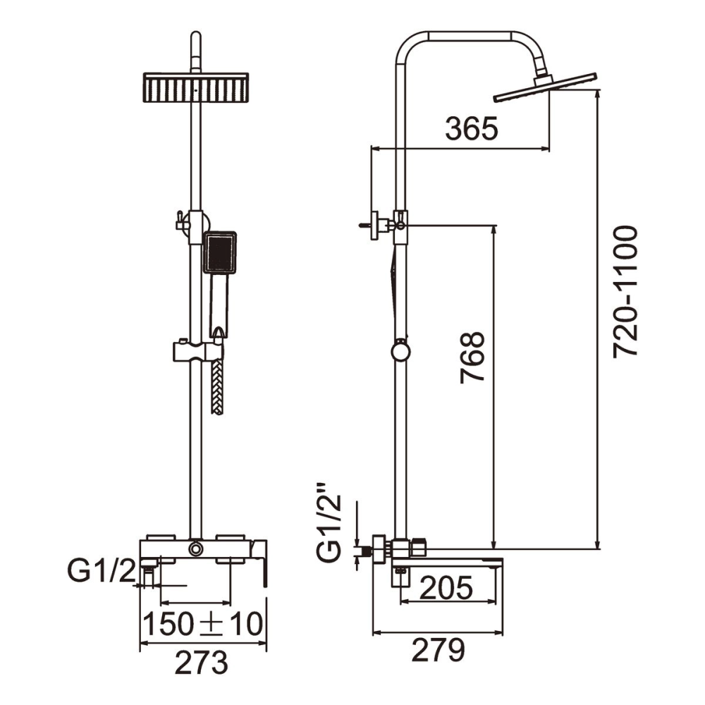 Душевая система Belz B613 с изливом Оружейная сталь B24613-3 Душевая система Belz B613 с изливом Оружейная сталь B24613-3 — изображение 2