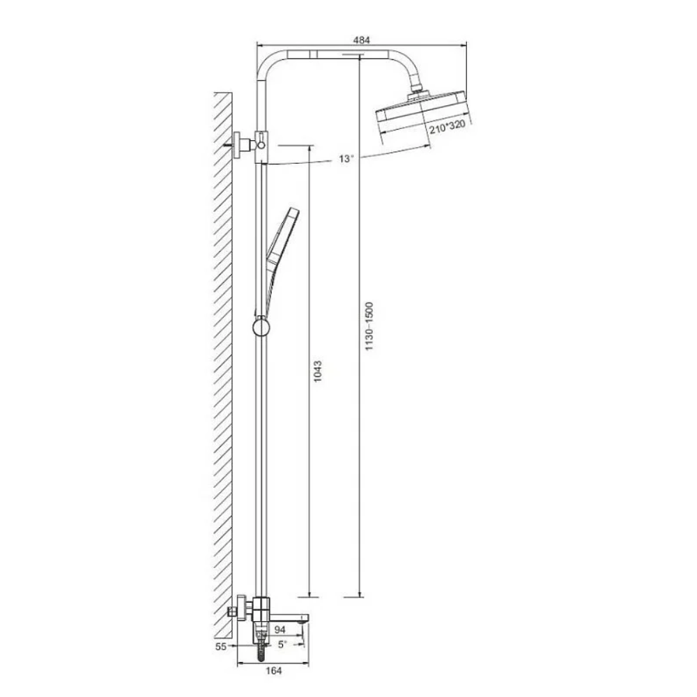 Душевая система Belz В658 с изливом Оружейная сталь B24658-3 Душевая система Belz В658 с изливом Оружейная сталь B24658-3 — изображение 2