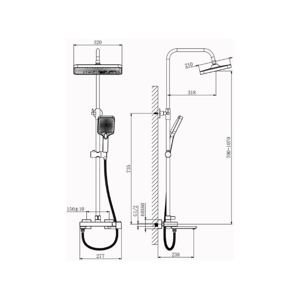 Душевая система Belz B672 с изливом Хром глянцевый B24672 Душевая система Belz B672 с изливом Хром глянцевый B24672 — изображение 2