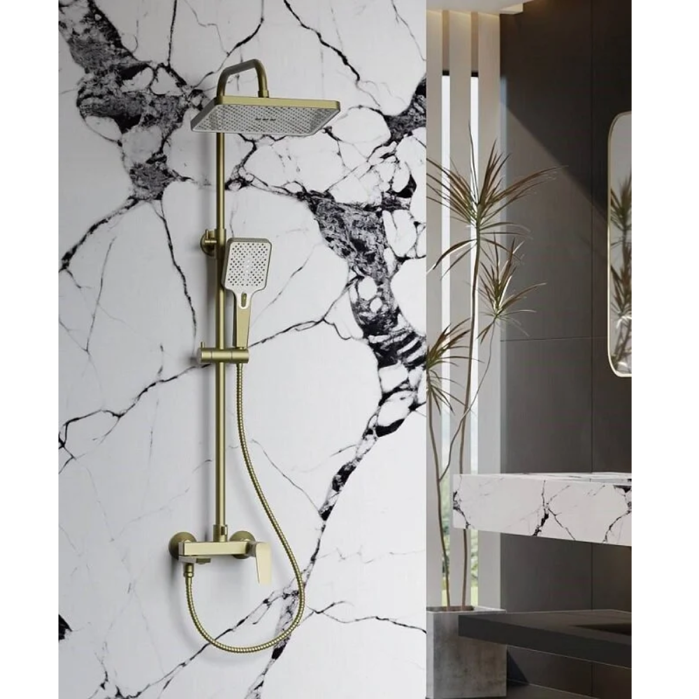 Душевая система Belz B713 с изливом Золото матовое B24715-5 Душевая система Belz B713 с изливом Золото матовое B24715-5 — изображение 2