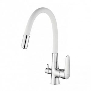 Смеситель для кухни Esko Coral Хром / Белый CL 03 W