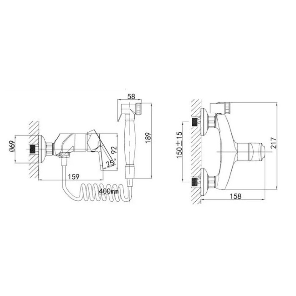 Душ гигиенический D&K Rhein Marx Хром / Белый DA1394541 Душ гигиенический D&K Rhein Marx Хром / Белый DA1394541 — изображение 2