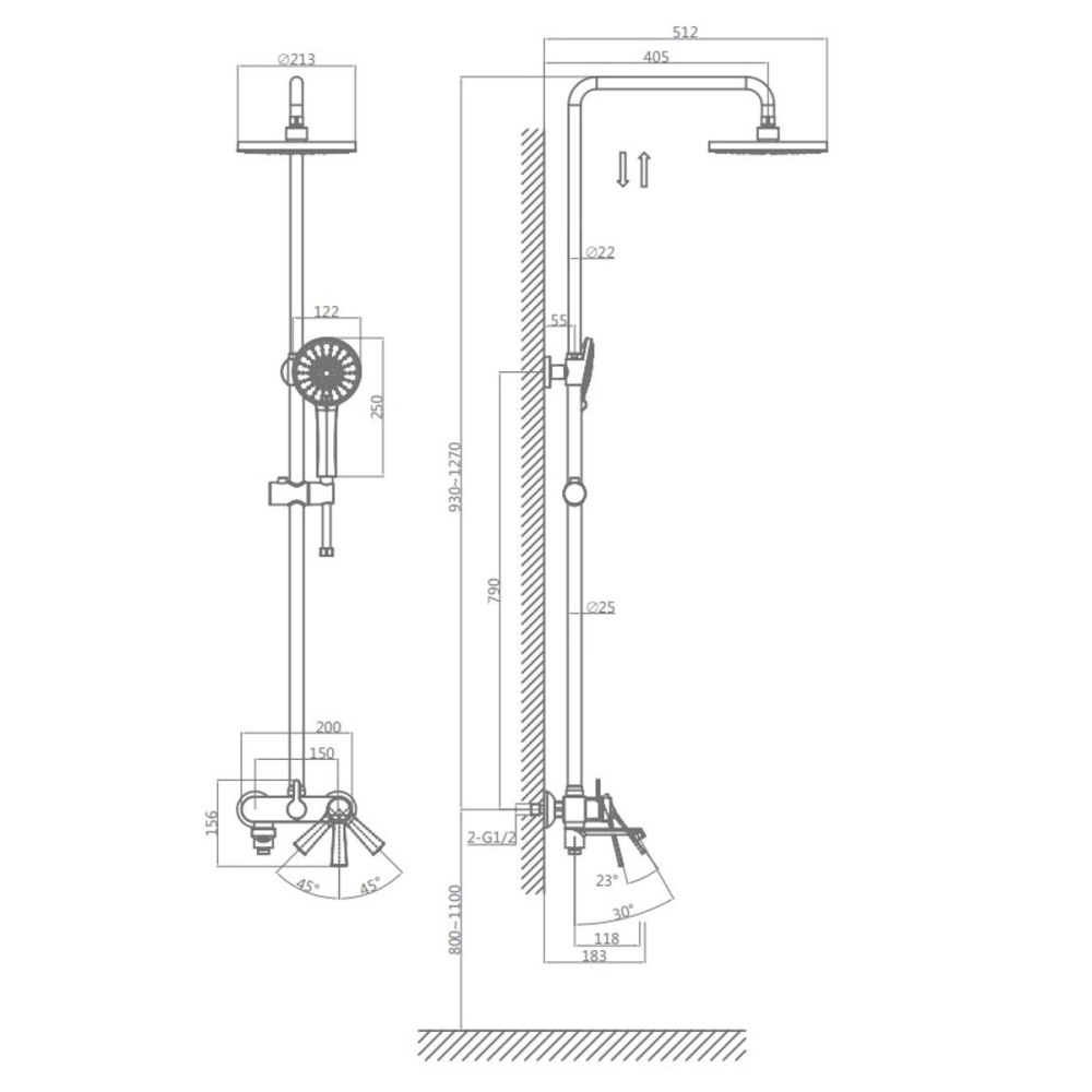 Душевая система D&K Bayern.Bamberg с изливом Хром глянцевый DA1553701B18 Душевая система D&K Bayern.Bamberg с изливом Хром глянцевый DA1553701B18 — изображение 3