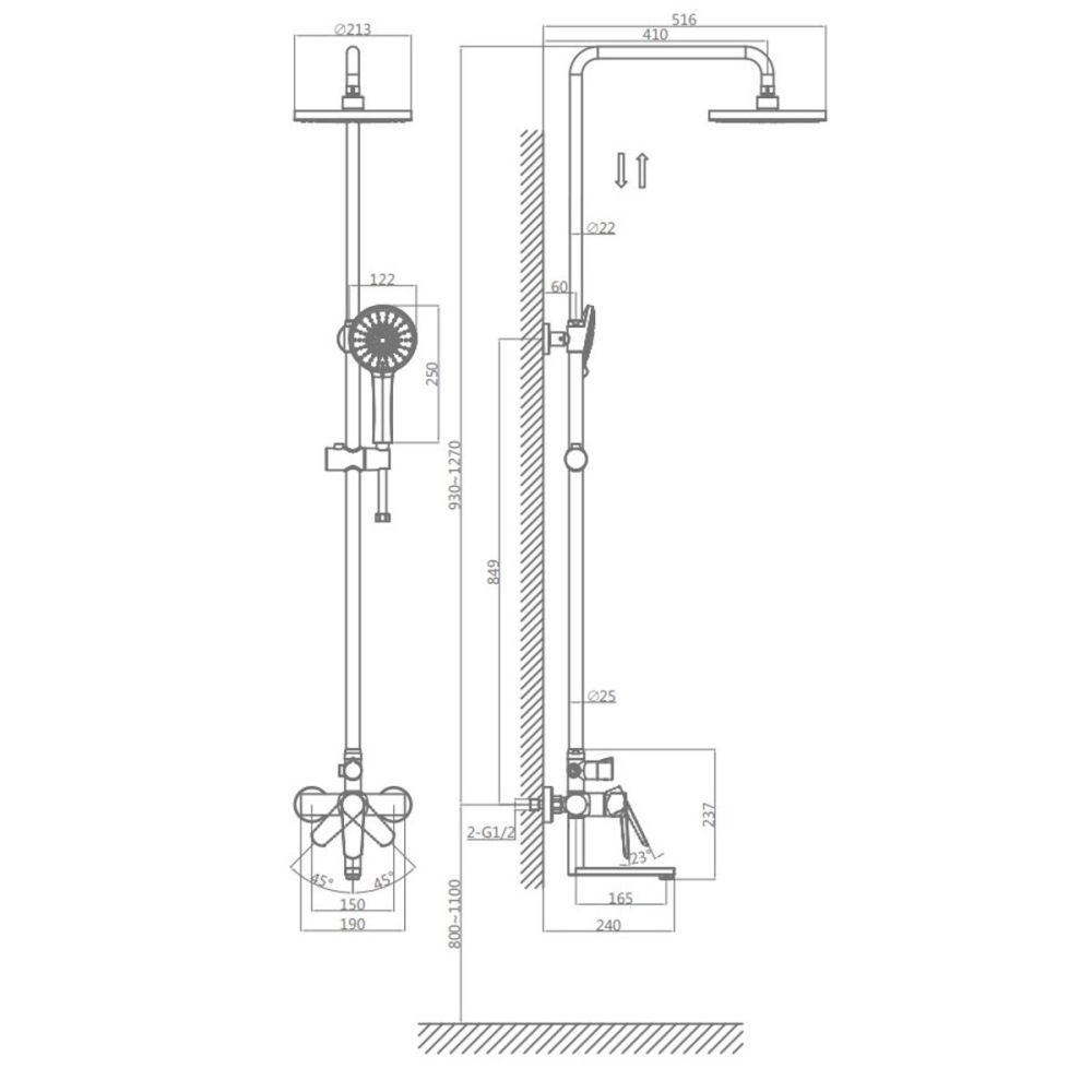 Душевая система D&K Bayern.Munchen с изливом Хром глянцевый DA1563701B18 Душевая система D&K Bayern.Munchen с изливом Хром глянцевый DA1563701B18 — изображение 3