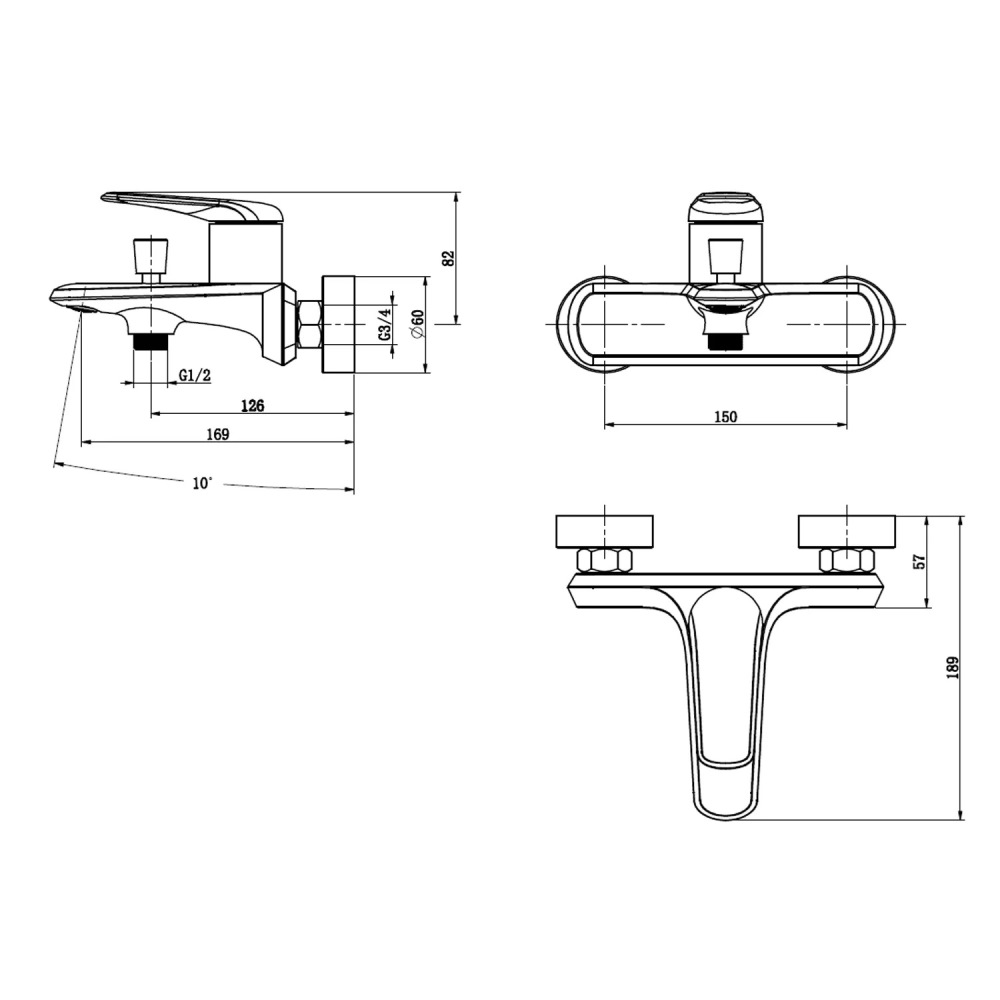 Смеситель для ванны Comforty FE074 Черный матовый FE074E-CMT Смеситель для ванны Comforty FE074 Черный матовый FE074E-CMT — изображение 5