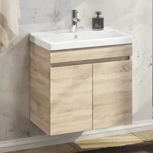 Тумба подвесная Comforty Тромсе 60 + раковина Дуб 00004142217CF