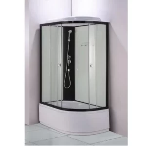 Душевая кабина Водный мир 120х80, Черный / Прозрачное, Высокий поддон левая