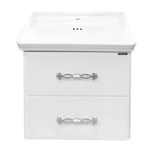 Тумба подвесная Comforty Неаполь 65 + раковина Белый глянцевый 00004148729CF