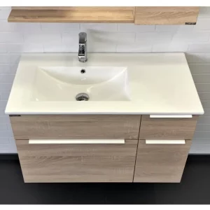 Тумба подвесная Comforty Варна 91 + раковина Дуб сонома 00-00009919CF