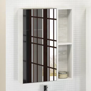 Шкаф зеркальный Comforty Прага 60 Дуб белый 00004147599CF Шкаф зеркальный Comforty Прага 60 Дуб белый 00004147599CF