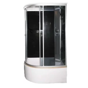 Душевая кабина Водный мир 120х80, Хром / Тонированное, Высокий поддон правая