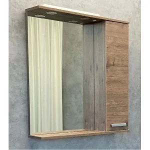 Шкаф зеркальный Comforty Марио 75 Дуб темный 00-00004159CF Шкаф зеркальный Comforty Марио 75 Дуб темный 00-00004159CF