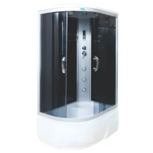 Душевая кабина Водный мир 120х80, Хром / Тонированное, Высокий поддон правая