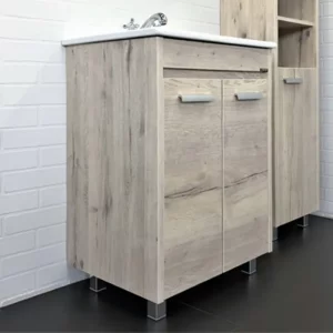 Тумба напольная Comforty Марио 61 + раковина Дуб дымчатый 00-00005206CF