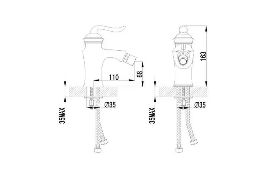 Смеситель для биде Lemark Brava Золото глянцевое LM4708G Смеситель для биде Lemark Brava Золото глянцевое LM4708G — изображение 2
