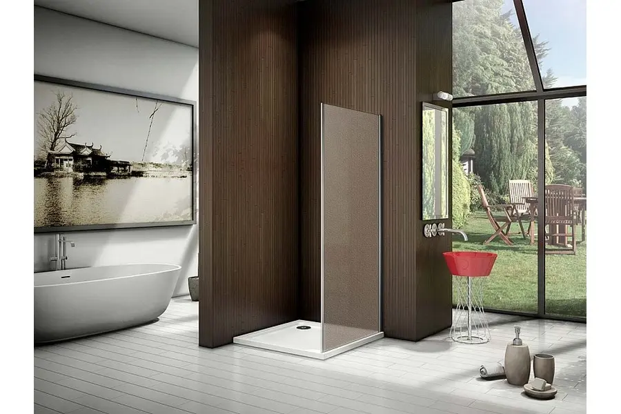 Душевая перегородка Bas Latte 90х185 Хром / Грейп Душевая перегородка Bas Latte 90х185 Хром / Грейп — изображение 2