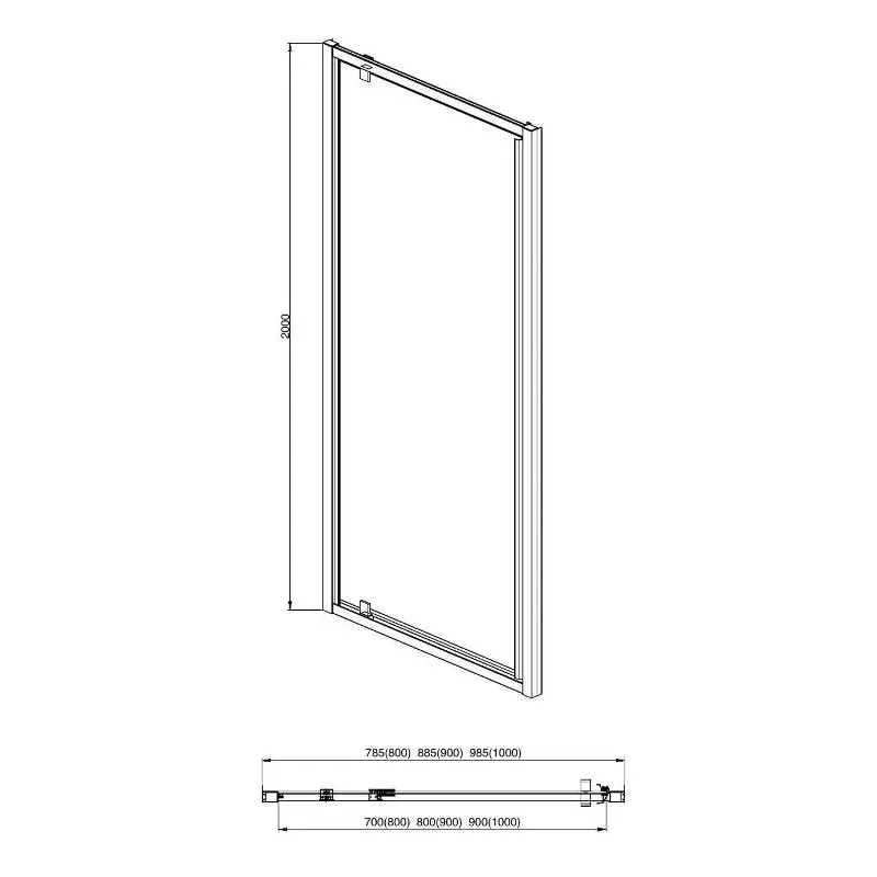 Душевая дверь Aquatek Ari 90 Черный / Прозрачное AQ ARI PI 09020BL Душевая дверь Aquatek Ari 90 Черный / Прозрачное AQ ARI PI 09020BL — изображение 2