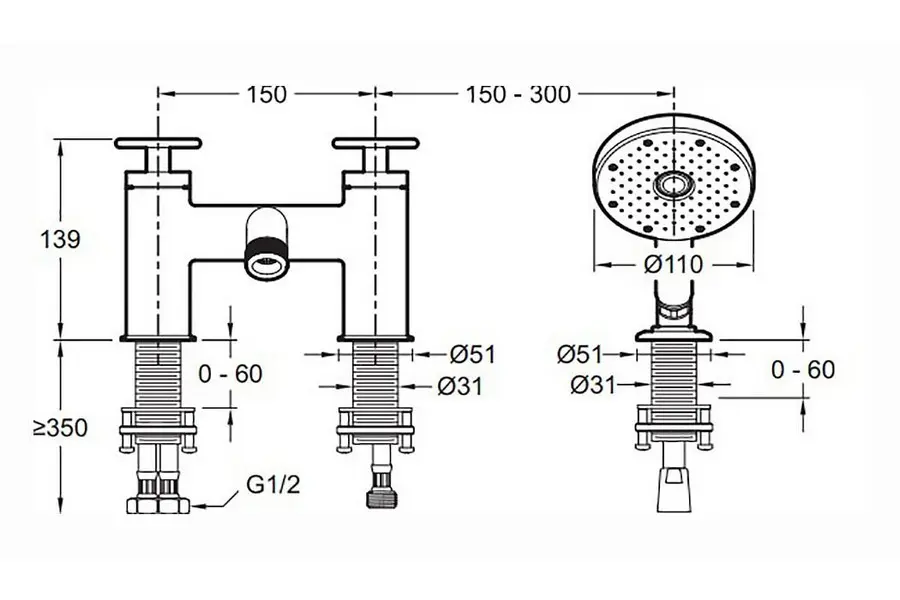 Смеситель на борт ванны Jacob Delafon Nouvelle Vague на 3 отверстия E78343-CAT Смеситель на борт ванны Jacob Delafon Nouvelle Vague на 3 отверстия E78343-CAT — изображение 2