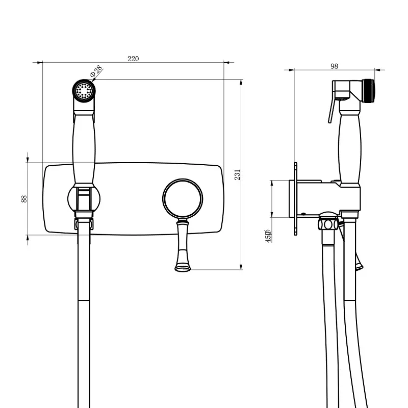 Душ гигиенический Lemark Peretto LM6319RB Черная бронза Душ гигиенический Lemark Peretto LM6319RB Черная бронза — изображение 2