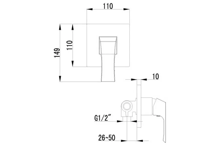 Смеситель встраиваемый Lemark Unit Хром LM4523C Смеситель встраиваемый Lemark Unit Хром LM4523C — изображение 2