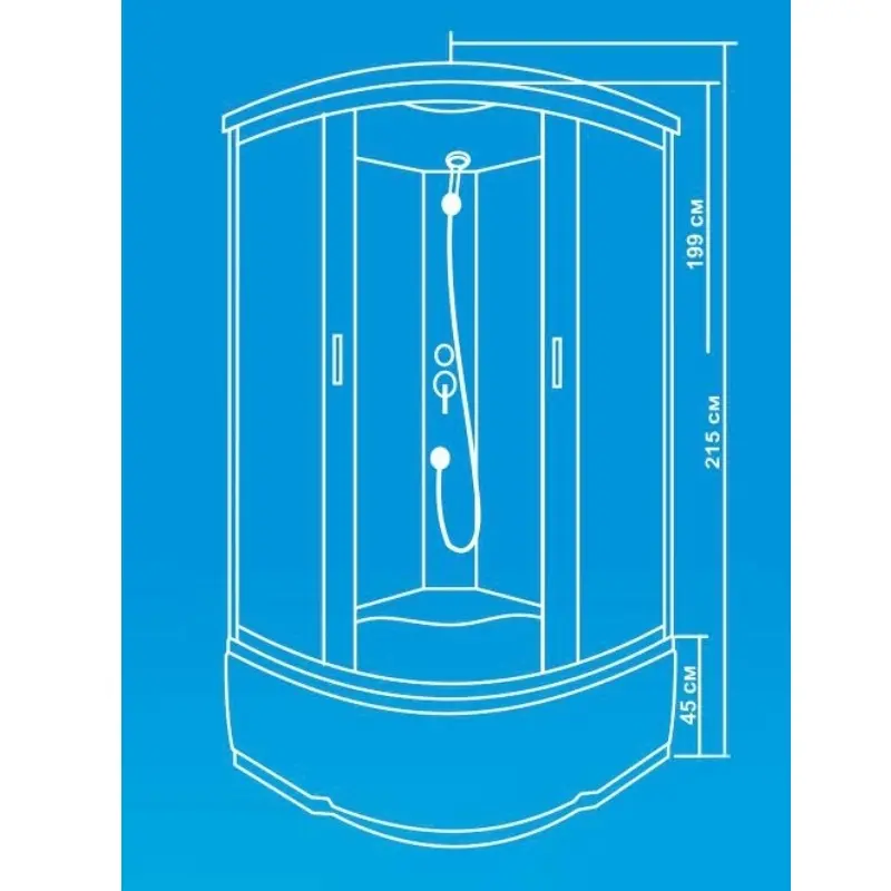Душевая кабина Водный мир 100х100 Хром / Матовое высокий поддон ВМ820 100 Душевая кабина Водный мир 100х100 Хром / Матовое высокий поддон ВМ820 100 — изображение 2
