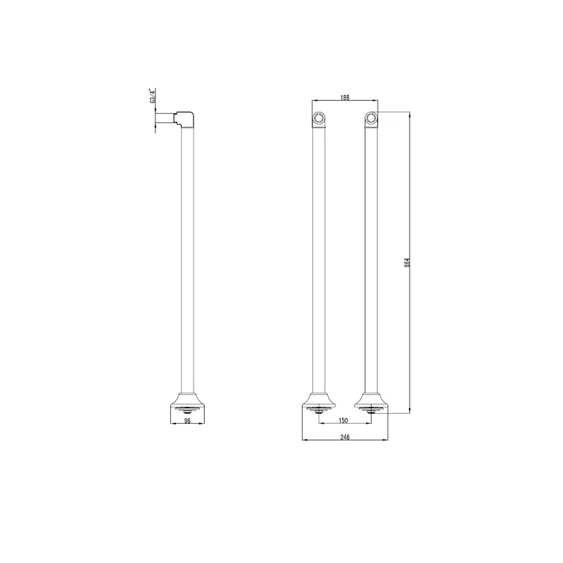 Колонны Lemark LM LM8565B для установки смесителя на пол ванны 2 шт. Хром Колонны Lemark LM LM8565B для установки смесителя на пол ванны 2 шт. Хром — изображение 2