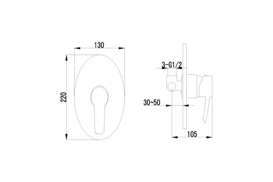 Смеситель встраиваемый Lemark Atlantiss Хром LM3223C Смеситель встраиваемый Lemark Atlantiss Хром LM3223C — изображение 2